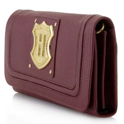 Crest Leather Rfid Crossbody Wallet