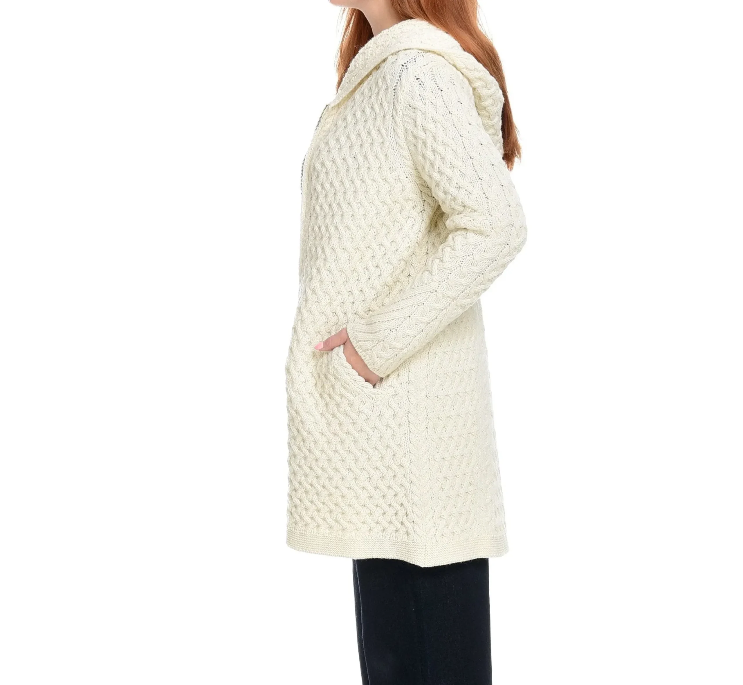 Irelandseye Coolquay Trellis Hooded Sweater