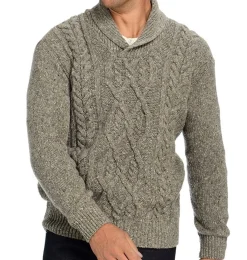 Irelandseye Knitted Clonard Shawl Collar Cable Pullover