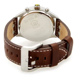 45Mm Quartz Chronograph Leather Strap Watch Men's