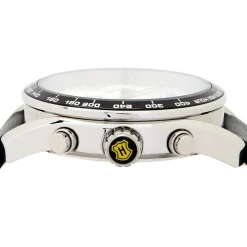 44Mm Quartz Chronograph Leather Strap Watch Men's