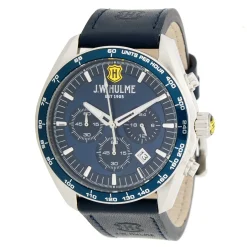 44Mm Quartz Chronograph Leather Strap Watch Men's