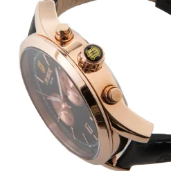 44Mm Quartz Leather Strap Watch Men's