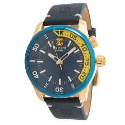 43Mm Quartz Sunray Dial Leather Strap Watch Men's