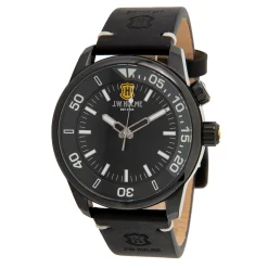 43Mm Quartz Sunray Dial Leather Strap Watch Men's