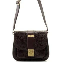 Reese Tooled Leather Saddle Crossbody Bag