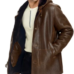 Shearling Hooded Coat