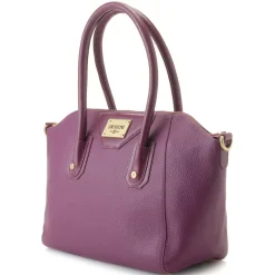 Skye Glazed Pebble Grain Leather Satchel