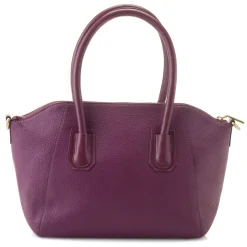 Skye Glazed Pebble Grain Leather Satchel